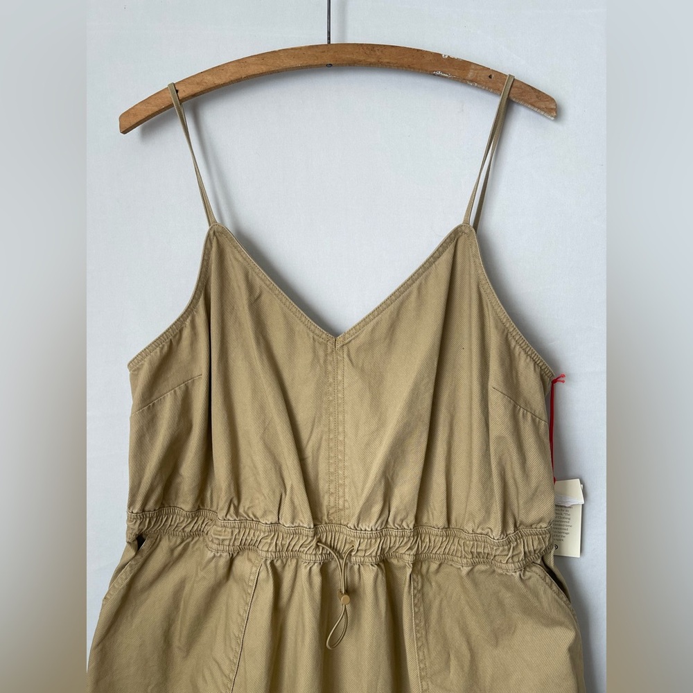 Tan Drawstring Utility Dress Large - Picture 3 of 11